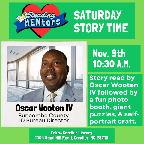 11/9, 10:30 AM. Story read by Oscar Wooten IV followed by a fun photo booth, giant puzzles, & self-portrait craft. 