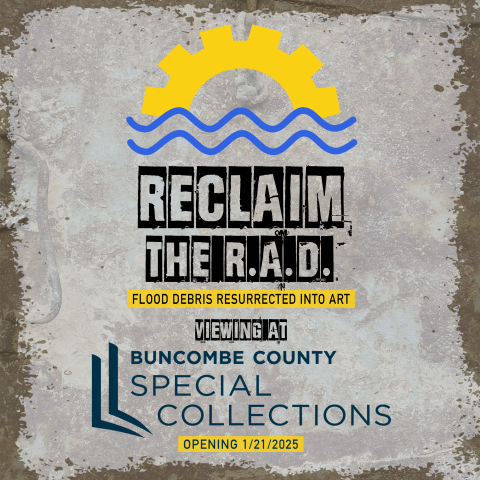 Graphic with ReClaim the RAD logo, featuring an image of a sun-like gear rising above blue waves of water, and event information.