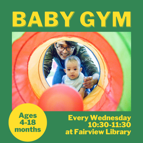 adult and baby as seen through a fabric tunnel