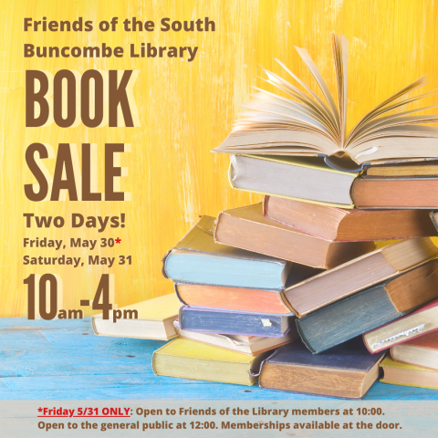 Skyland Library Book Sale Flyer: 10am-4pm, Friday May 30th & Saturday May 31st.