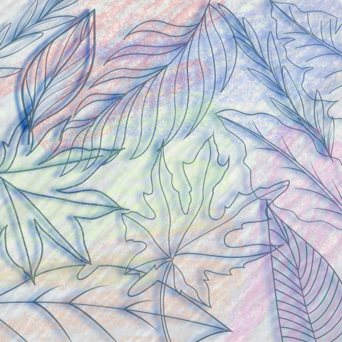 A stylized image of leaf rubbings. 