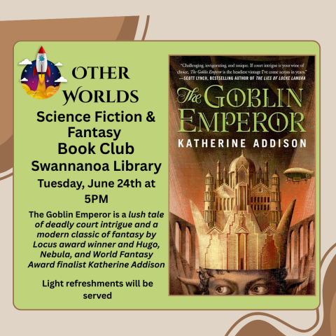 OtherWorlds book club with image of book "The Goblin Emperor"