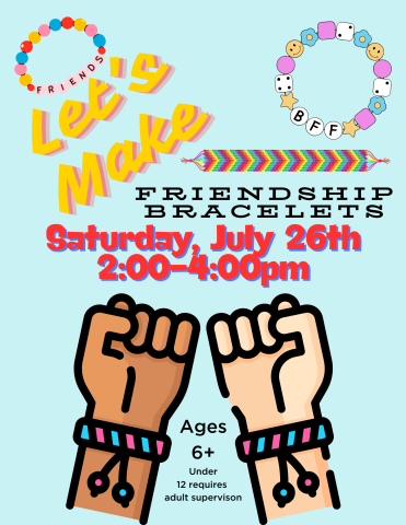 two hands wearing friendship bracelets