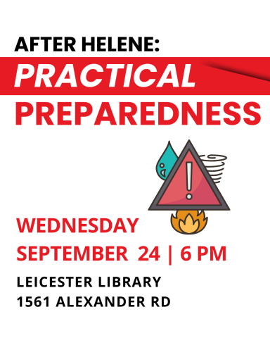 Words and a symbol of danger with fire and water around it