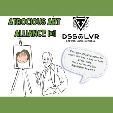 photo of man painting a portrait and DSSLVR logo