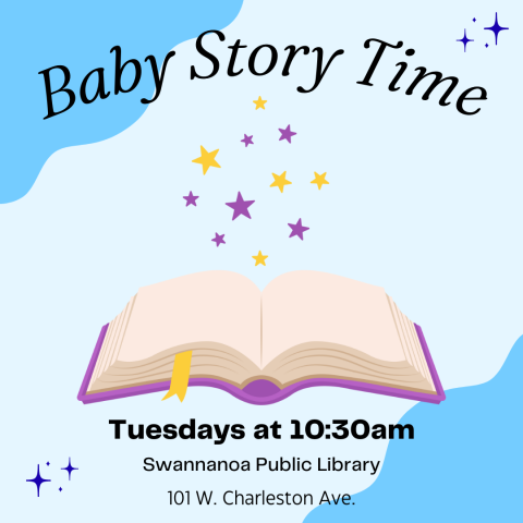 A cartoon image of stars emerging from an open book.