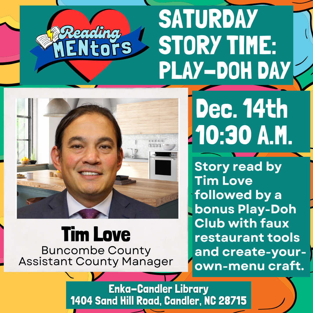 Reading Mentors Saturday Story Time: Play-Doh Club. Dec. 14th, 10:30 AM.