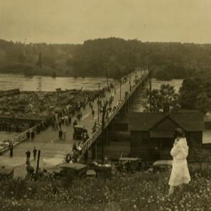 Detail of "1916 Flood by the Avery Street Power Station" by J. M. McCanless, F046-X