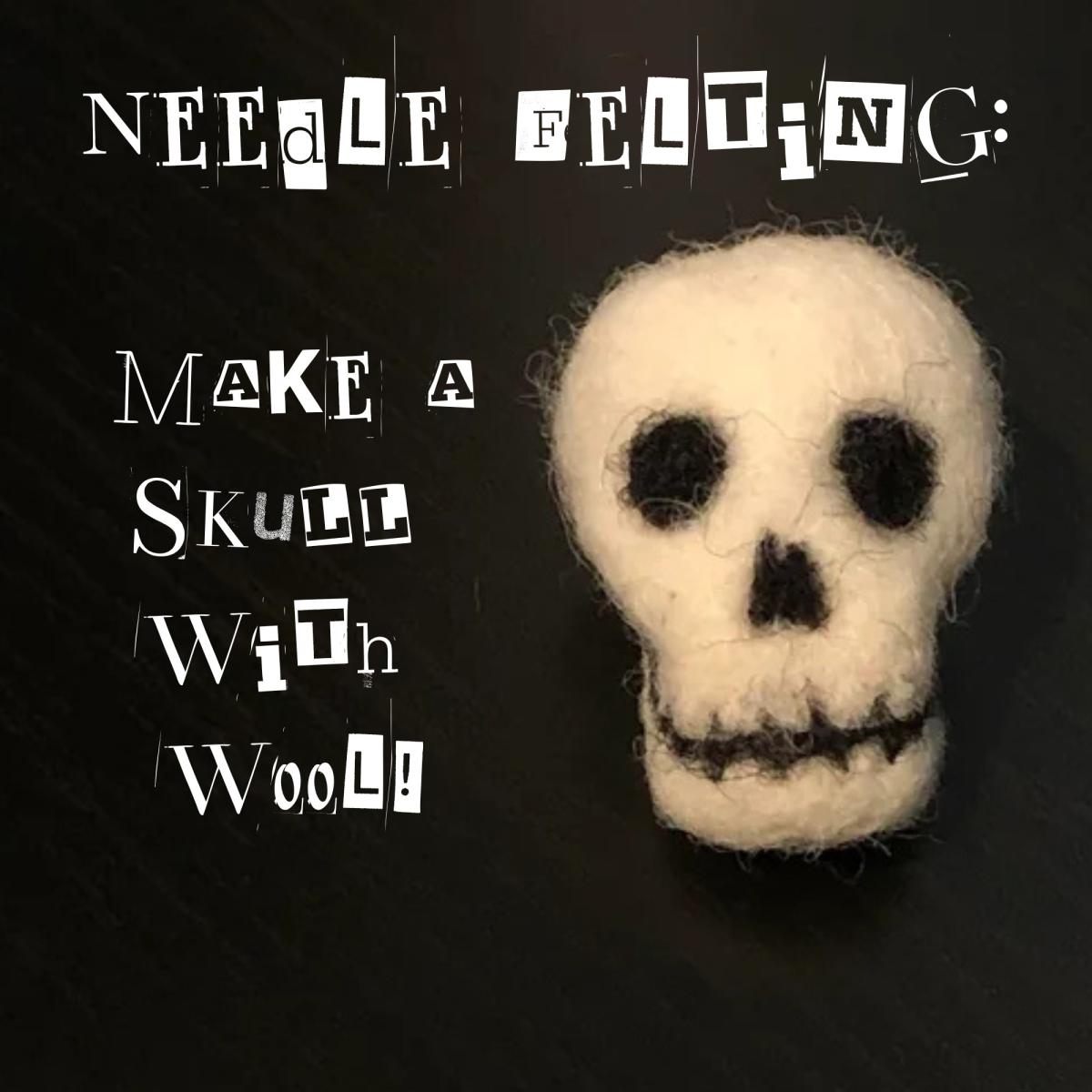 picture of a skull made from wool 