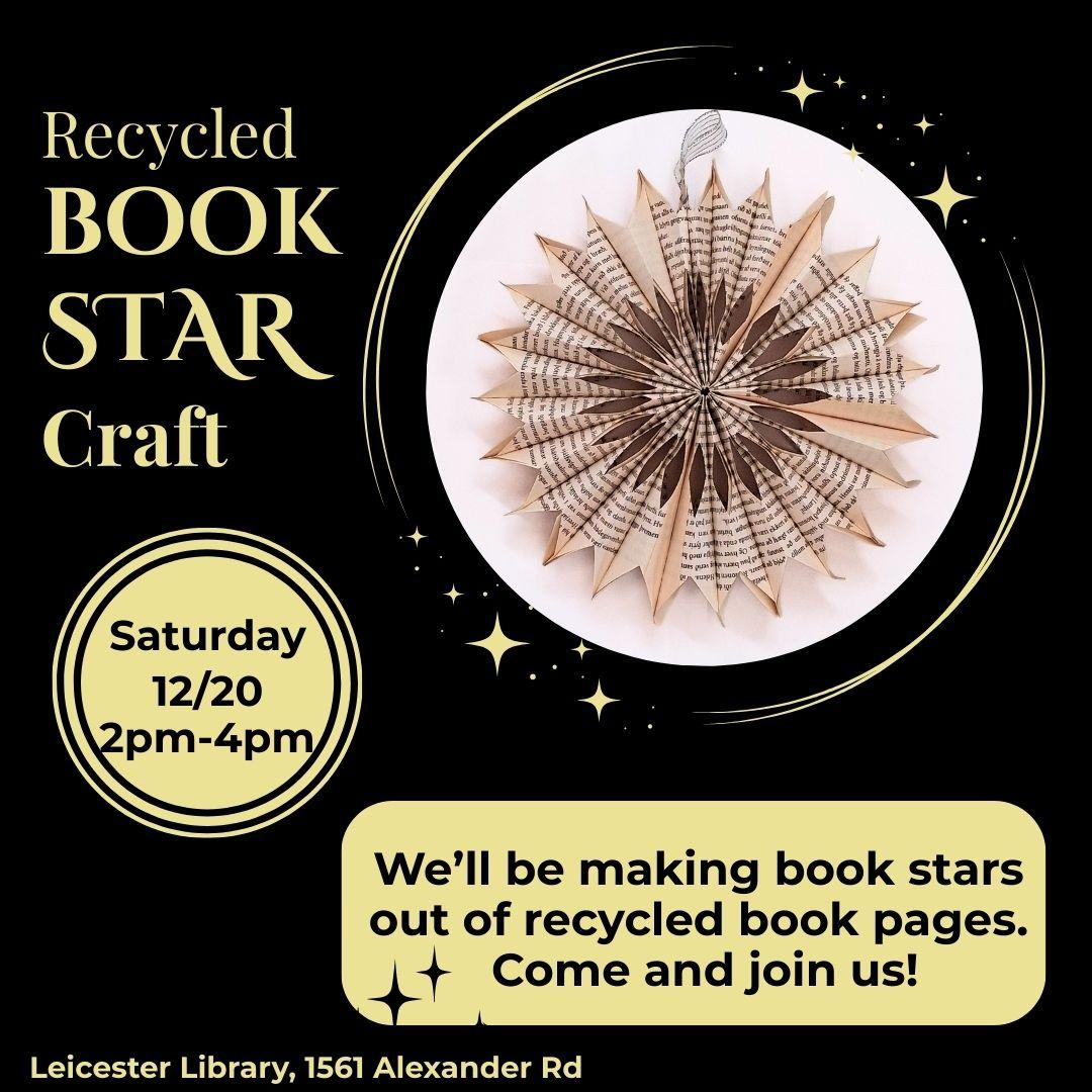 black background with a star made out of a book page 