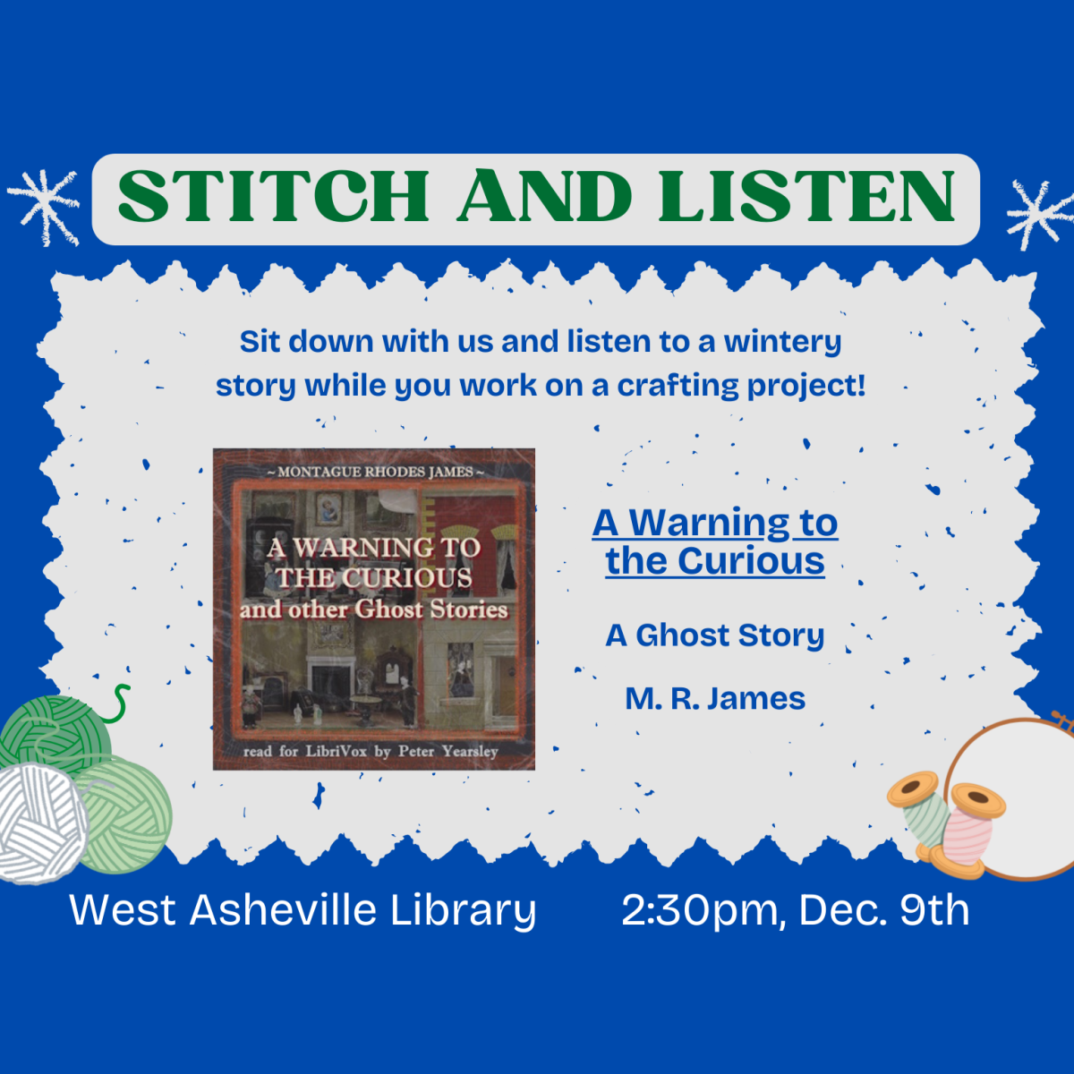 A winter themed flyer for this event. 